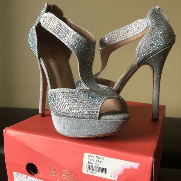 DeBlossom Collection Rhinestone Heels - Picture 6 of 8